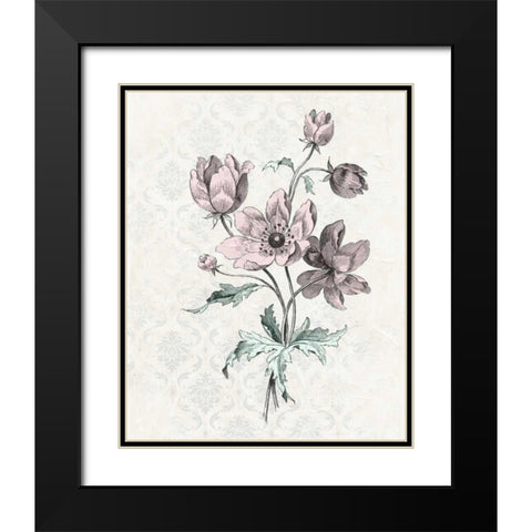 Victorian Blooms II Black Modern Wood Framed Art Print with Double Matting by Vision Studio