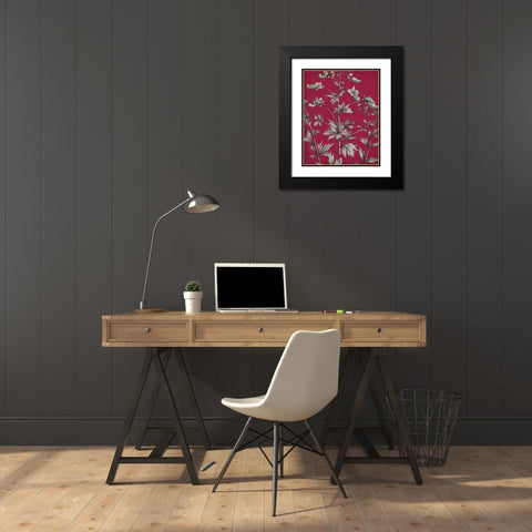 Vivid Chintz I Black Modern Wood Framed Art Print with Double Matting by Vision Studio