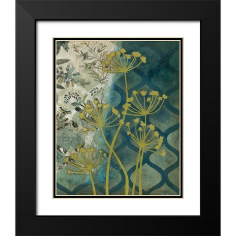 Peridot Botanical I Black Modern Wood Framed Art Print with Double Matting by Meagher, Megan
