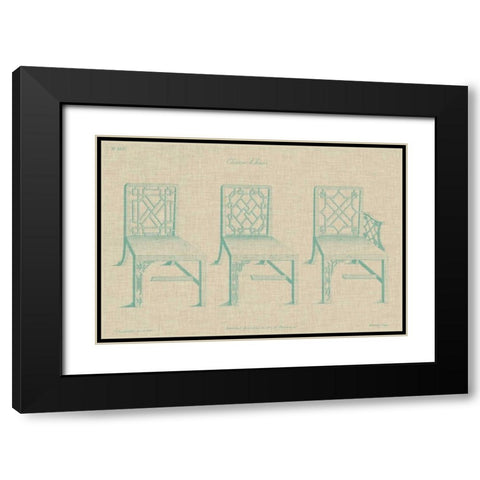 Chinese Chippendale Chairs I Black Modern Wood Framed Art Print with Double Matting by Vision Studio