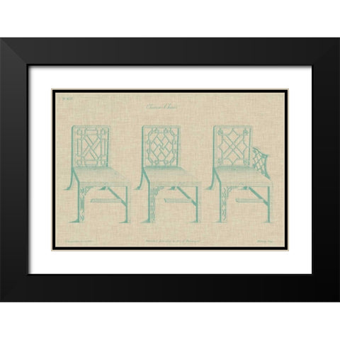 Chinese Chippendale Chairs I Black Modern Wood Framed Art Print with Double Matting by Vision Studio