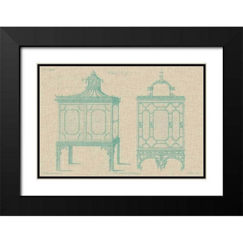 Chinese Chippendale Cabinet I Black Modern Wood Framed Art Print with Double Matting by Vision Studio