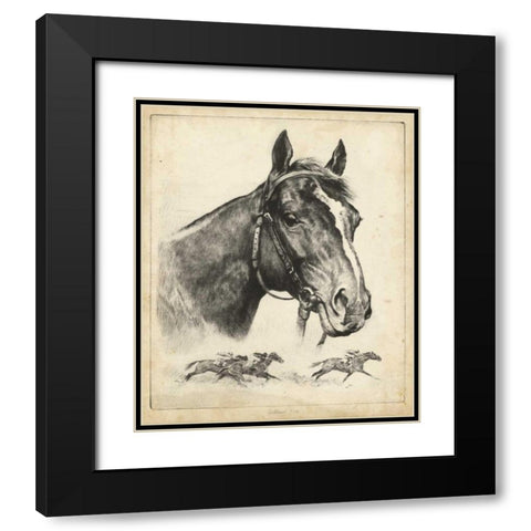 Gallant Fox Black Modern Wood Framed Art Print with Double Matting by Palenske, R.H.