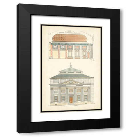 Architects Plan I Black Modern Wood Framed Art Print with Double Matting by Vision Studio