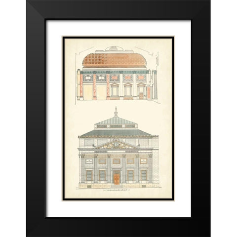 Architects Plan I Black Modern Wood Framed Art Print with Double Matting by Vision Studio