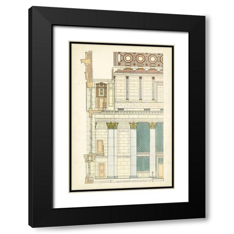 Architects Plan IV Black Modern Wood Framed Art Print with Double Matting by Vision Studio