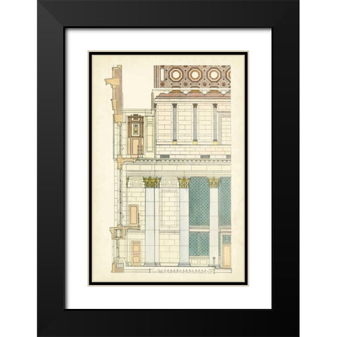 Architects Plan IV Black Modern Wood Framed Art Print with Double Matting by Vision Studio
