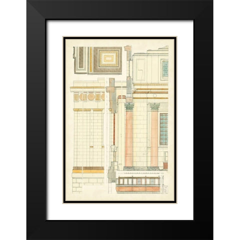 Architects Plan V Black Modern Wood Framed Art Print with Double Matting by Vision Studio