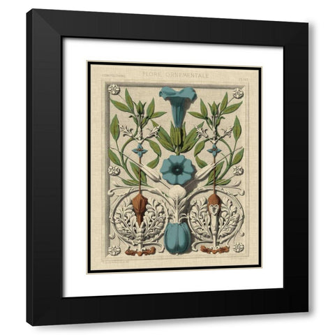 Decorative Flourish I Black Modern Wood Framed Art Print with Double Matting by Vision Studio