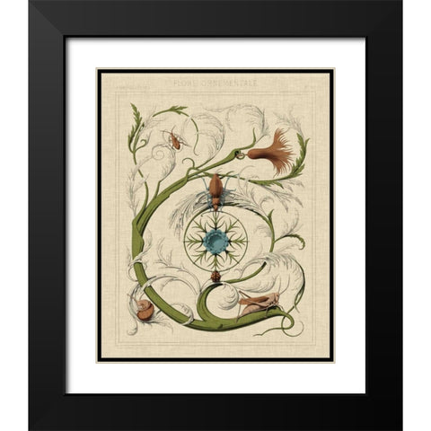 Decorative Flourish III Black Modern Wood Framed Art Print with Double Matting by Vision Studio