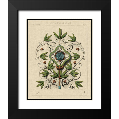 Decorative Flourish IV Black Modern Wood Framed Art Print with Double Matting by Vision Studio