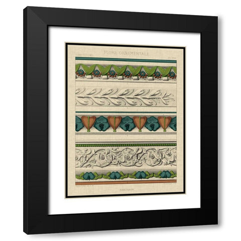 Panel Ornamentale II Black Modern Wood Framed Art Print with Double Matting by Vision Studio