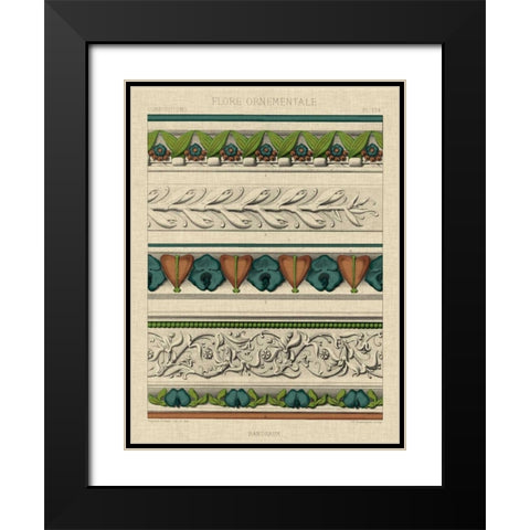 Panel Ornamentale II Black Modern Wood Framed Art Print with Double Matting by Vision Studio
