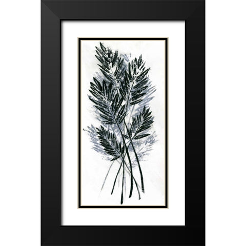 Palm Leaf Fresco I Black Modern Wood Framed Art Print with Double Matting by Vision Studio