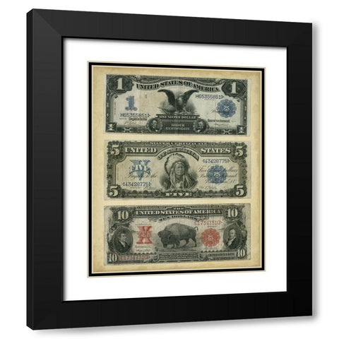 Antique Currency VI Black Modern Wood Framed Art Print with Double Matting by Vision Studio
