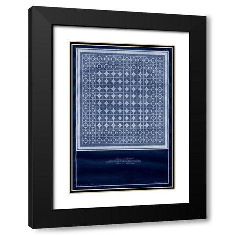 Indigo Tile VI Black Modern Wood Framed Art Print with Double Matting by Vision Studio