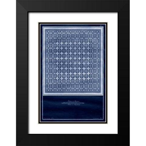 Indigo Tile VI Black Modern Wood Framed Art Print with Double Matting by Vision Studio