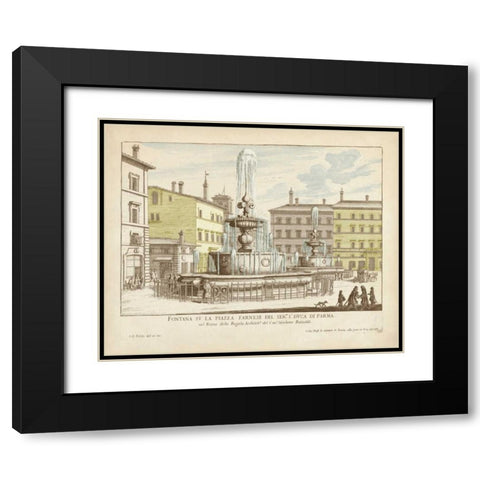 Fountains of Rome IV Black Modern Wood Framed Art Print with Double Matting by Vision Studio
