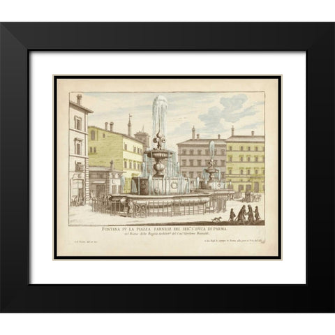 Fountains of Rome IV Black Modern Wood Framed Art Print with Double Matting by Vision Studio