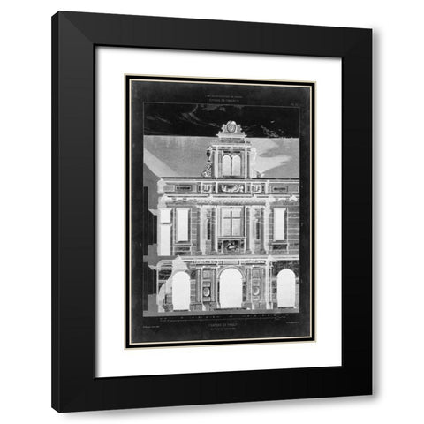 Graphic Facade I Black Modern Wood Framed Art Print with Double Matting by Vision Studio