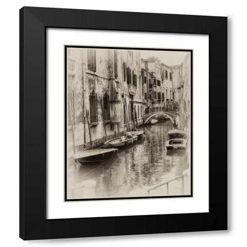 Six Boats Sepia Black Modern Wood Framed Art Print with Double Matting by Head, Danny