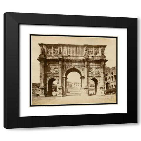 The Arch of Constantine Black Modern Wood Framed Art Print with Double Matting by Brogi, Giacomo