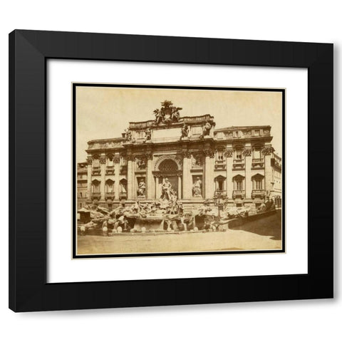 The Trevi Fountain Black Modern Wood Framed Art Print with Double Matting by Brogi, Giacomo
