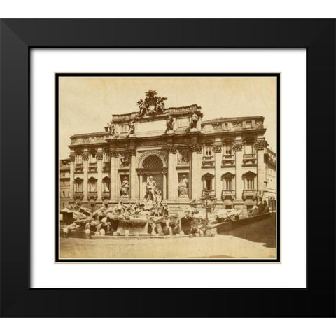 The Trevi Fountain Black Modern Wood Framed Art Print with Double Matting by Brogi, Giacomo