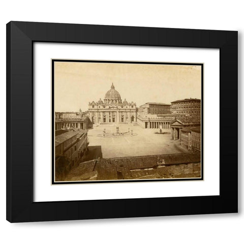 St. Peters Square Black Modern Wood Framed Art Print with Double Matting by Brogi, Giacomo