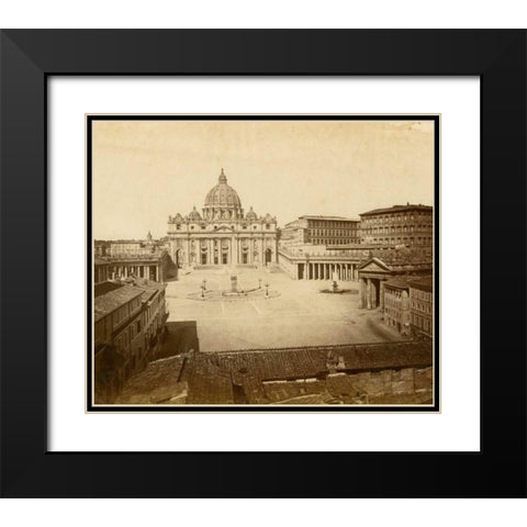 St. Peters Square Black Modern Wood Framed Art Print with Double Matting by Brogi, Giacomo