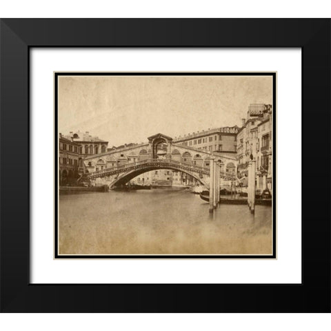 Venice Black Modern Wood Framed Art Print with Double Matting by Brogi, Giacomo
