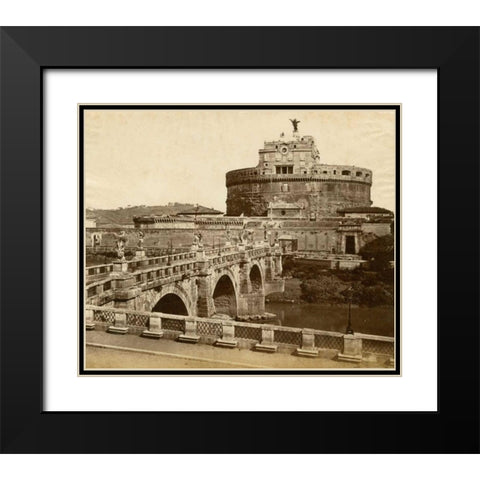 Caste of St. Angelo Black Modern Wood Framed Art Print with Double Matting by Brogi, Giacomo