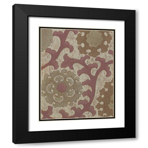 Plum Suzani I Black Modern Wood Framed Art Print with Double Matting by Zarris, Chariklia