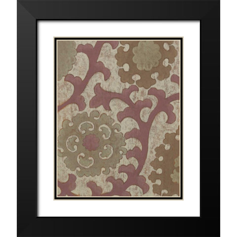 Plum Suzani I Black Modern Wood Framed Art Print with Double Matting by Zarris, Chariklia