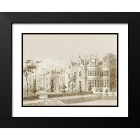 Kirby Castle Garden View Black Modern Wood Framed Art Print with Double Matting by Richardson