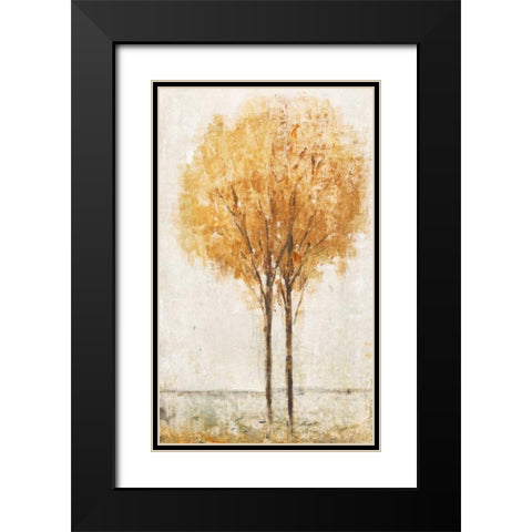 Falling Leaves I Black Modern Wood Framed Art Print with Double Matting by OToole, Tim