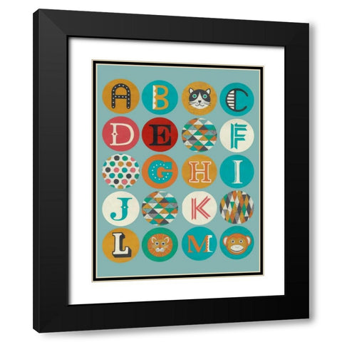 Luciens Alphabet I Black Modern Wood Framed Art Print with Double Matting by Zarris, Chariklia