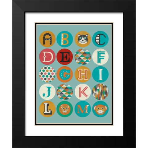 Luciens Alphabet I Black Modern Wood Framed Art Print with Double Matting by Zarris, Chariklia