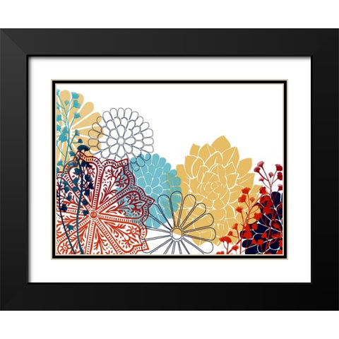 Bohemian Rosette I Black Modern Wood Framed Art Print with Double Matting by Popp, Grace