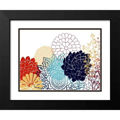Bohemian Rosette II Black Modern Wood Framed Art Print with Double Matting by Popp, Grace
