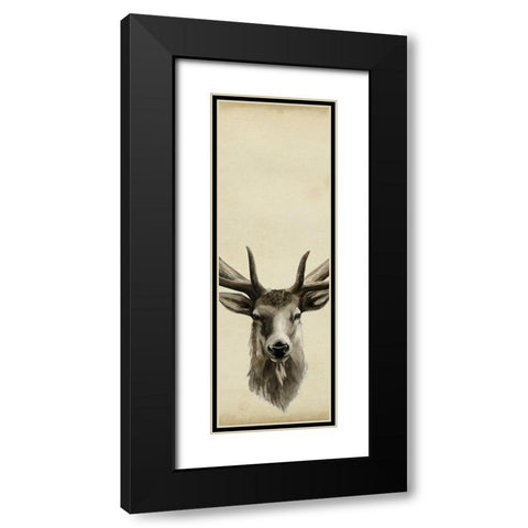 Triptych Elk II Black Modern Wood Framed Art Print with Double Matting by Popp, Grace