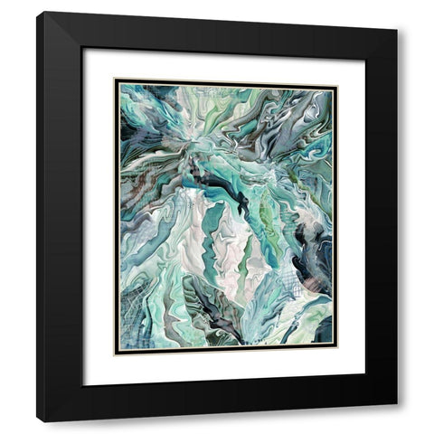 Tropical Forest Abstract 1 Black Modern Wood Framed Art Print with Double Matting by Fab Funky