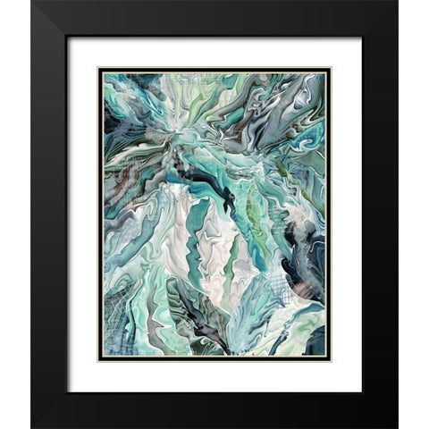 Tropical Forest Abstract 1 Black Modern Wood Framed Art Print with Double Matting by Fab Funky