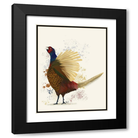 Pheasant Splash 8 Black Modern Wood Framed Art Print with Double Matting by Fab Funky