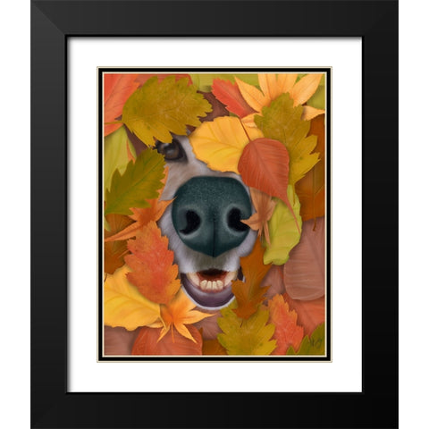 Sniffing Out Autumn Black Modern Wood Framed Art Print with Double Matting by Fab Funky