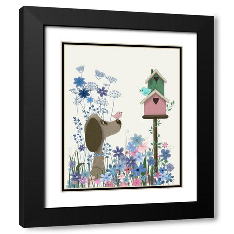 Bebe-Birdhouse Black Modern Wood Framed Art Print with Double Matting by Fab Funky