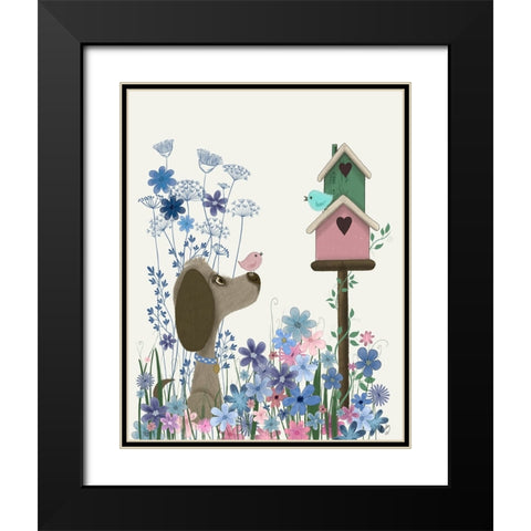 Bebe-Birdhouse Black Modern Wood Framed Art Print with Double Matting by Fab Funky