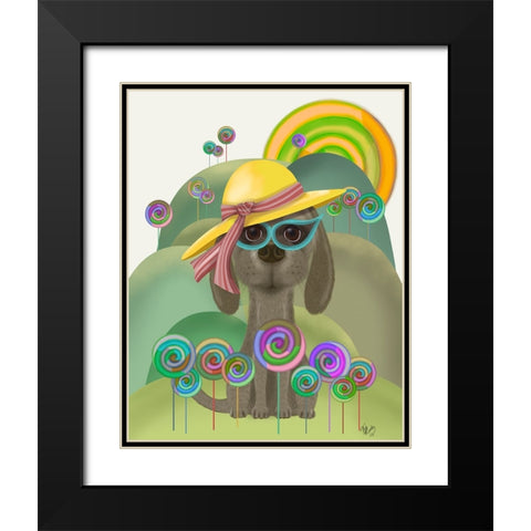 Bebe-Lollipop Hills Black Modern Wood Framed Art Print with Double Matting by Fab Funky