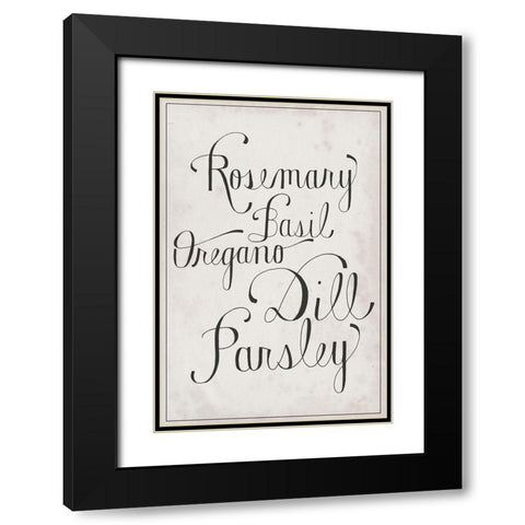 Herb Collection F Black Modern Wood Framed Art Print with Double Matting by Popp, Grace