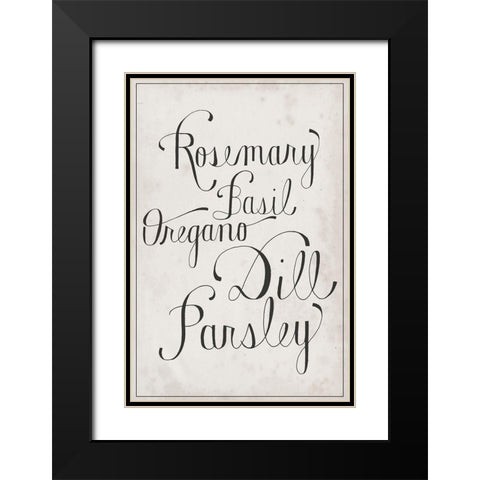 Herb Collection F Black Modern Wood Framed Art Print with Double Matting by Popp, Grace